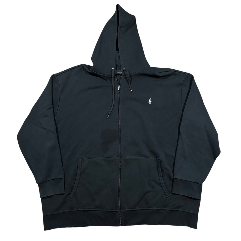 Polo Ralph Lauren Double Knit Hoodie Men’s 4XB Black Full Zip Sweatshirt